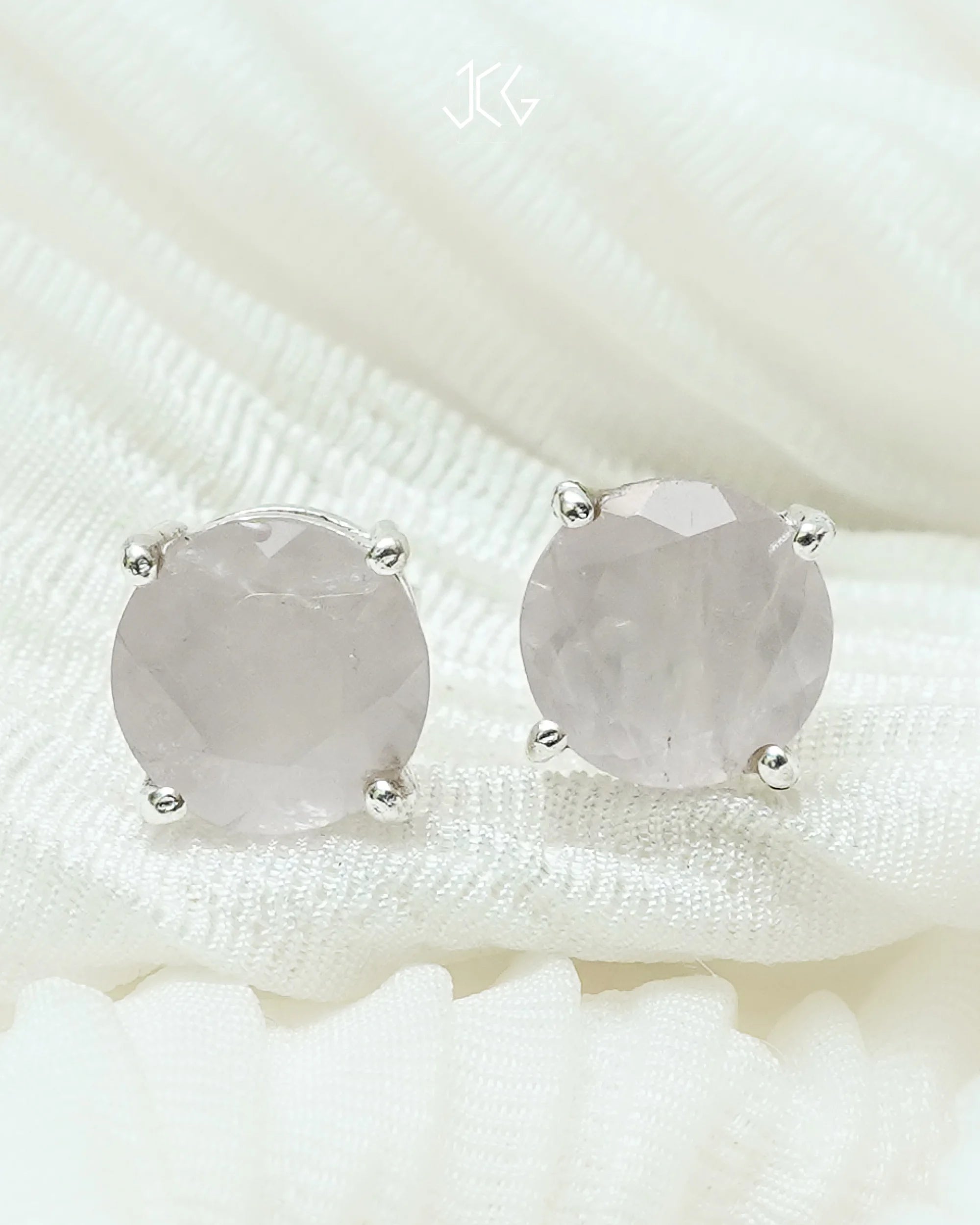 Rose Quartz Earrings - Jaipur Crystal Gems